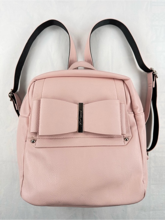 Betsey Johnson Handbags - Betsey Johnson Pink Bow Front Backpack